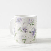 Hübsche lila Lavendelblüten Kaffeetasse (Vorderseite Links)