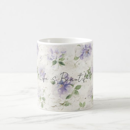 Hübsche lila Lavendelblüten Kaffeetasse (Mittel)