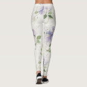 Hübsche lila Lavendelblüten Leggings (Rückseite)