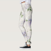 Hübsche lila Lavendelblüten Leggings (Links)