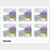 Hübsche Lila Lavender Floral Wedding Vielen Dank Quadratischer Aufkleber (Blatt)
