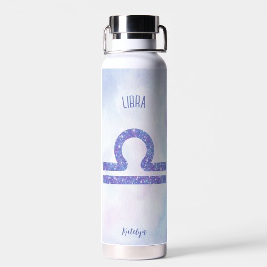 Hübsche Lila Libra Astrologie Signieren Personalis Trinkflasche (Rückseite)