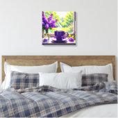 Hübsche Lila Lilacs und Kaffee Leinwanddruck (Insitu (Schlafzimmer))