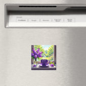 Hübsche Lila Lilacs und Kaffee Magnet (In Situ (Geschirrspüler))