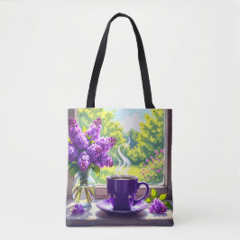 Hübsche Lila Lilacs und Kaffee Tasche