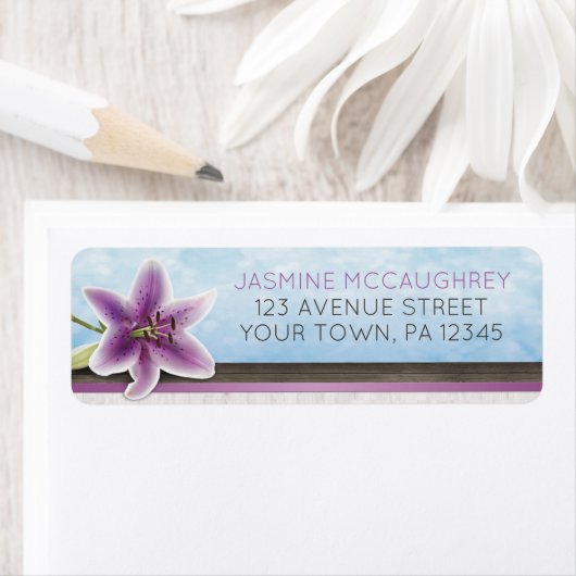 Hübsche Lila Lily Address Labels (Insitu)