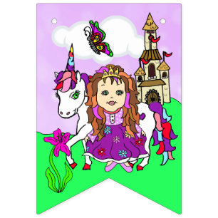 Hübsche Lila Mädchen Geburtstagsparty Banner