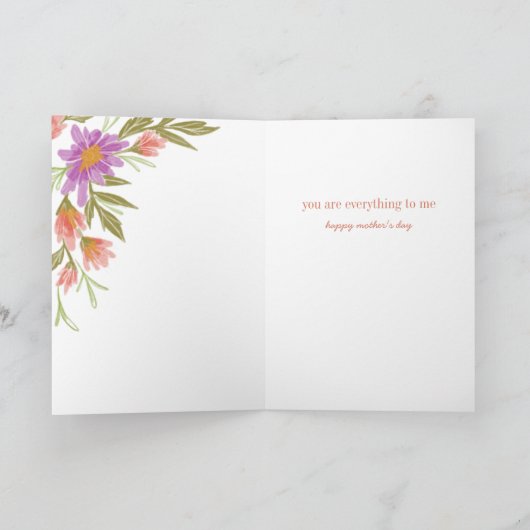 Hübsche Lila Mama der Flora ist alles, was Mütter  Karte (Innenseite)