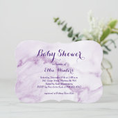 Hübsche Lila Marmordusche Einladung (Stehend Vorderseite)