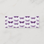Hübsche Lila Masquerade Masken Mardi Gras Mini Visitenkarte (Rückseite)