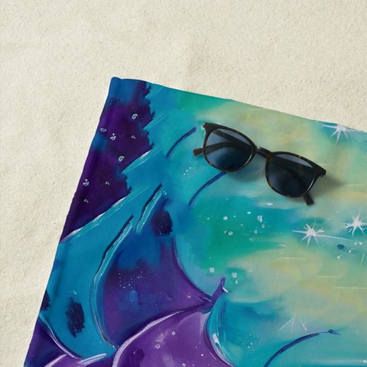 Hübsche Lila Mermaid Custom Strandtuch (Beispiel)