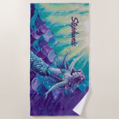Hübsche Lila Mermaid Custom Strandtuch (Vorderseite)