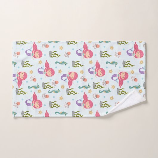 Hübsche Lila Mermaids Badhandtuch Set (Handtuch)