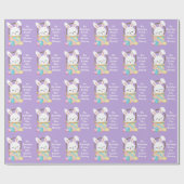 Hübsche Lila Osterhase individuell anpassbare Kind Geschenkpapier (Flach)