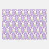 Hübsche Lila Osterhase individuell anpassbare Kind Geschenkpapier Set (Vorderseite 2)
