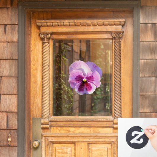 Hübsche Lila Pansy-Blume Fensteraufkleber (Haustür)