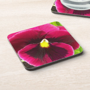 Hübsche Lila Pansy Floral Getränkeuntersetzer