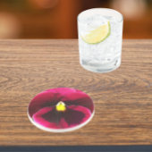 Hübsche Lila Pansy Floral Getränkeuntersetzer