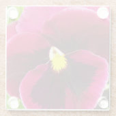 Hübsche Lila Pansy Floral Glasuntersetzer (Rückseite)