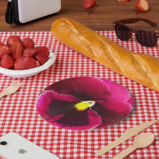 Hübsche Lila Pansy Floral Pappteller (Picknick)