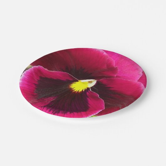 Hübsche Lila Pansy Floral Pappteller (Schrägansicht)