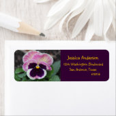 Hübsche Lila Pansy Floral Rücksendeadressen-Aufkle (Insitu)
