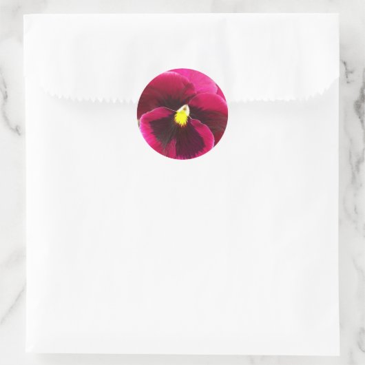 Hübsche Lila Pansy Floral Runder Aufkleber (Tasche)