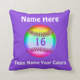 Hübsche lila personalisierte Baseballthrow-Kissen Kissen