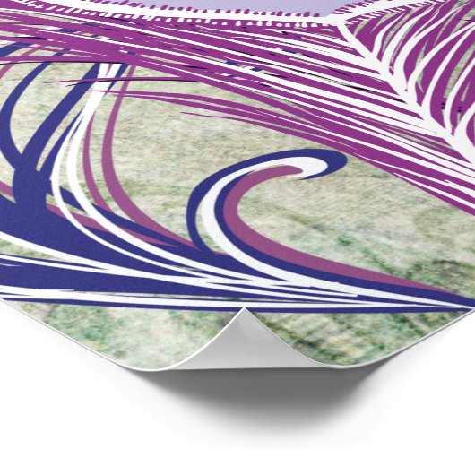 Hübsche Lila Pfauenfedern Elegantes Design Poster (Ecke)
