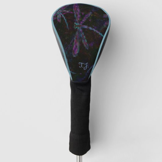 Hübsche Lila Pixeldrachenfliege Golf Headcover (Vorderseite)