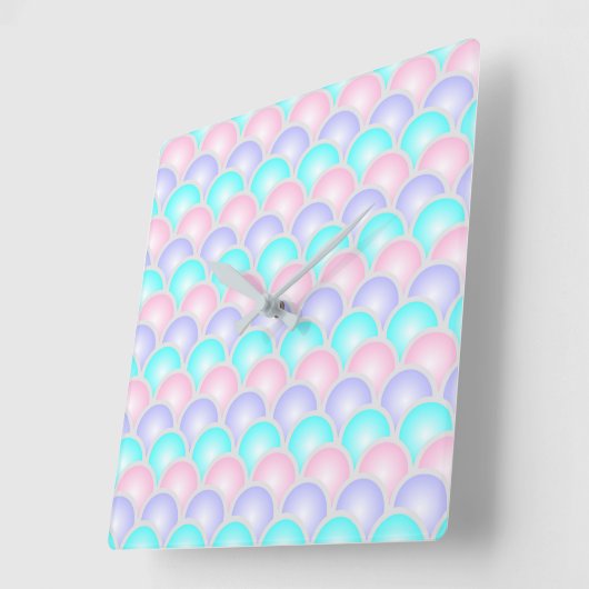 hübsche, lila, rosa Aquarelle Quadratische Wanduhr (Winkel)