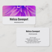 Hübsche Lila Rosa Blume Petals Visitenkarte (Vorne/Hinten)