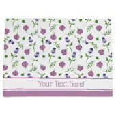 Hübsche Lila Rosa Rosa Rosenknospe, Blumendruck Große Geschenktüte (Vorderseite)