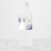 Hübsche Lila Rose, Aquarellblüten Wasserflaschenetikett (Rückseite)