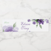 Hübsche Lila Rose, Aquarellblüten Wasserflaschenetikett (Einzelnes Label)