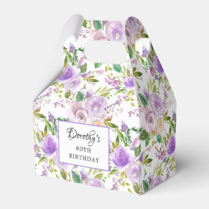 Hübsche Lila Rose Floral 80. Geburtstag Gesichtska Geschenkschachtel