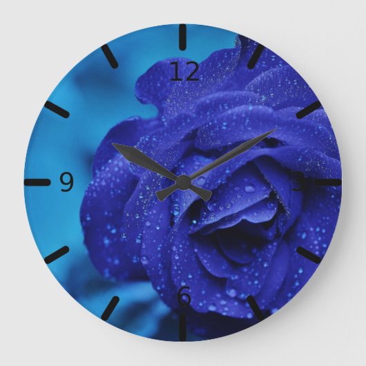Hübsche Lila Rose Große Uhr (Vorderseite)
