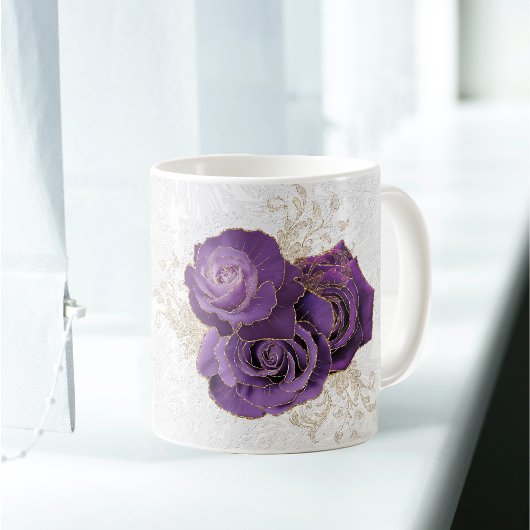 Hübsche Lila Rose Personalisierter Name Kaffeetasse