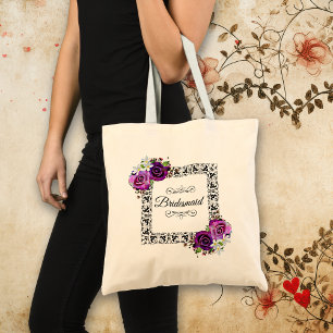 Hübsche Lila Rose Tragetasche