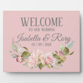 Hübsche, Lila Rosen Hochzeitstablette Fotoplatte (Vorderseite)