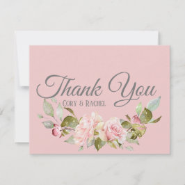 Hübsche Lila Rosenhochzeit Dankeskarte