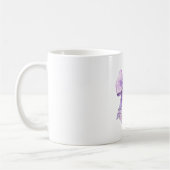 Hübsche lila Schleife personalisierter Name Kaffeetasse (Links)