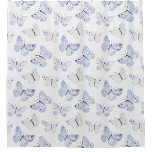 Hübsche Lila Schmetterlinge Duschvorhang (Vorderseite)