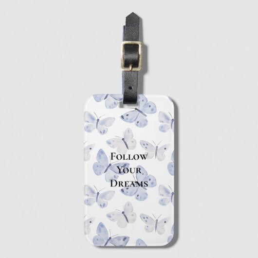 Hübsche Lila Schmetterlinge Gepäckanhänger (Vorderseite Vertikal)