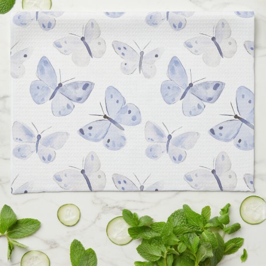 Hübsche Lila Schmetterlinge Geschirrtuch (Gefaltet)