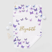 Hübsche Lila Schmetterlinge Individuelle Name Lady Golfhandtuch (Insitu)