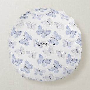 Hübsche Lila Schmetterlinge Rundes Kissen