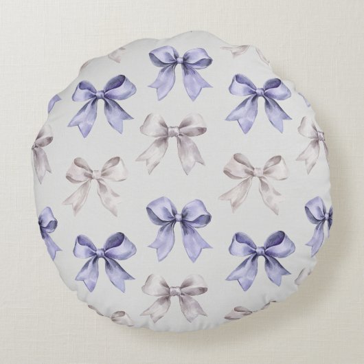 Hübsche Lila Schmetterlinge Rundes Kissen (Rückseite)