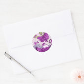 Hübsche Lila Schmetterlingsklemme Runder Aufkleber (Umschlag)