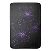 Hübsche lila schwarze Schmetterling Badematte (Vorderseite Vertikal)